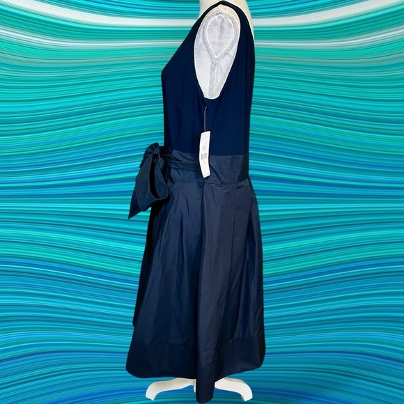 NWT Lauren Ralph Lauren ‘Taffeta-Skirt Dress’ in “Lighthouse Navy” Plus Size 16 - Picture 12 of 16